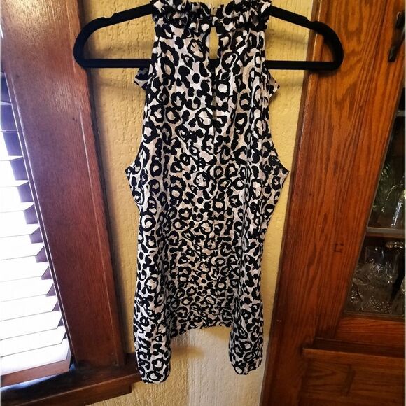 Elena Solano Linen Animal Print Ruffle Halter Top Sleeveless - Picture 9 of 14